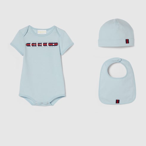 Baby printed cotton three-piece gift set