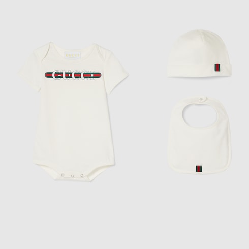 Baby printed cotton three-piece gift set