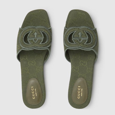 Sandalo slider donna con Incrocio GG