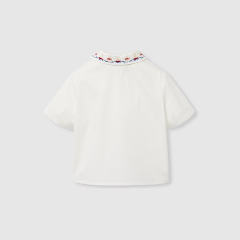 Camicia neonato in cotone con ricamo