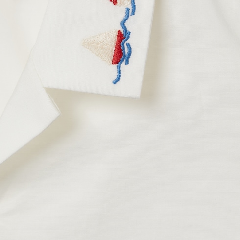 Camicia neonato in cotone con ricamo