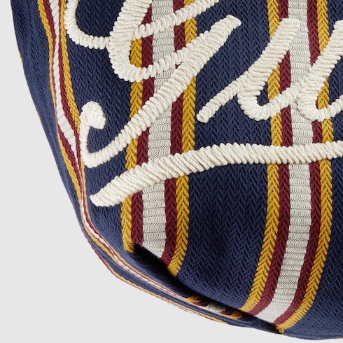 Embroidered large canvas tote bag