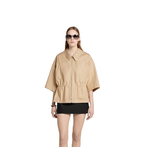 Cotton gabardine short sleeve jacket Detail 3