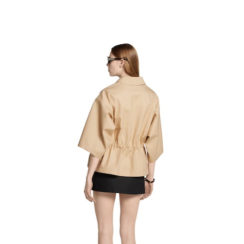 Cotton gabardine short sleeve jacket Detail 4