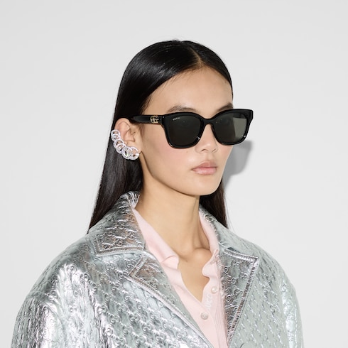 Low nose bridge fit square sunglasses