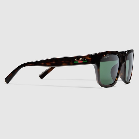 Low nose bridge fit rectangular sunglasses