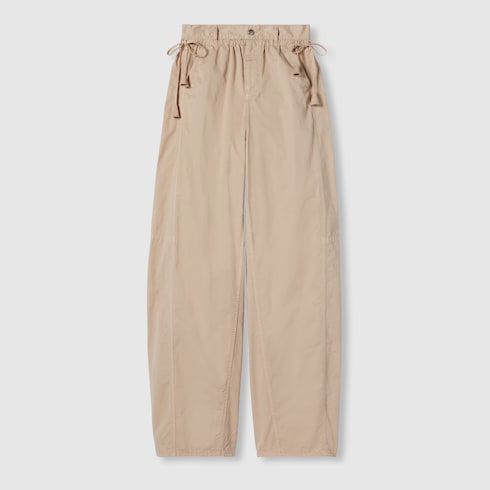 Pantalon en twill de coton avec cordons à nouer sur les côtés