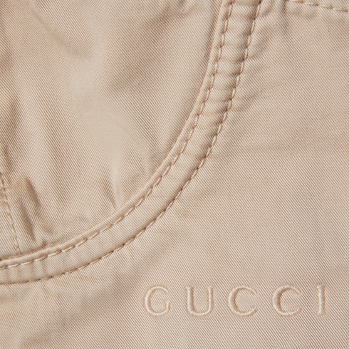 Top in twill di cotone con nastro sul davanti