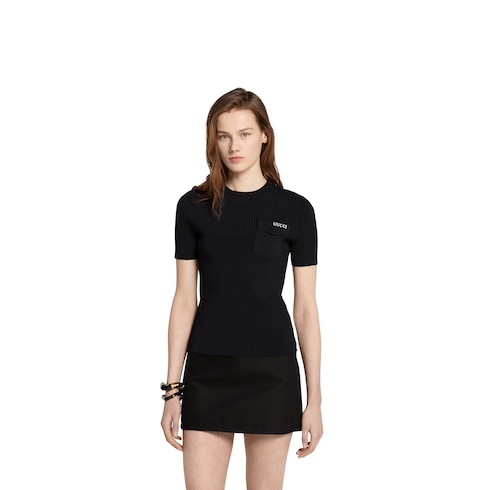 Camiseta de tejido acanalado con intarsia