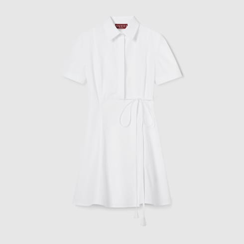 Robe en popeline de coton épaisse embossée