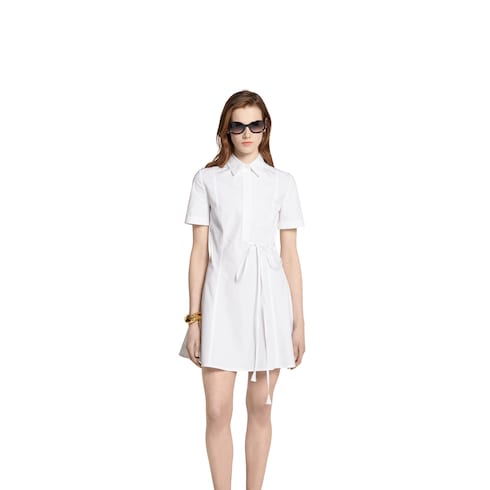 Robe en popeline de coton épaisse embossée