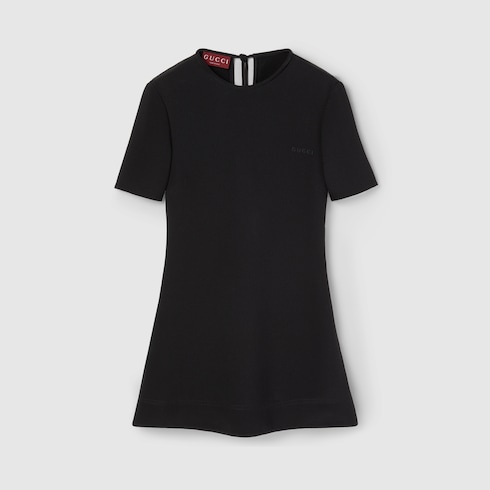 Silk crêpe mini dress with embroidery
