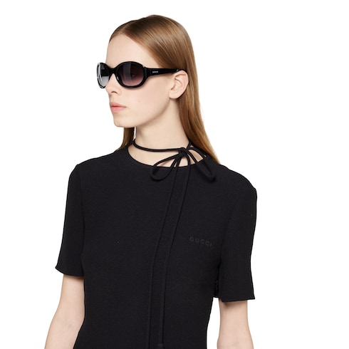 Silk crêpe mini dress with embroidery