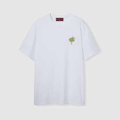 饰刺绣针织棉T恤in白色| GUCCI® UK