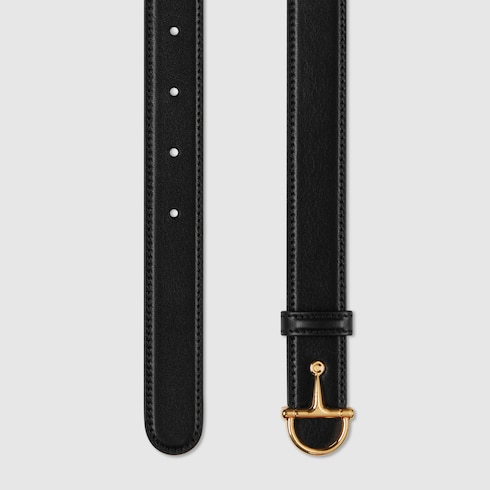 Thin belt with half-Horsebit buckle