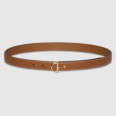 Thin belt with half-Horsebit buckle