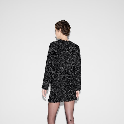 Cardigan aus Lamé mit grobmaschigem Effekt
