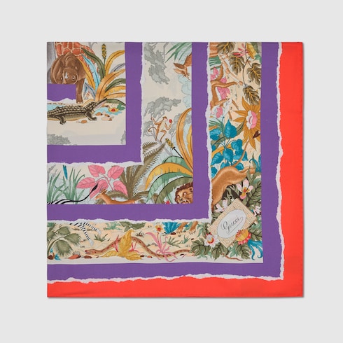Vierecktuch aus Seide mit Print, 90 x 90 Projekt