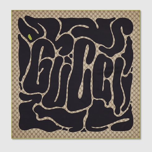 Vierecktuch aus Seide mit Print, 90 x 90 Projekt