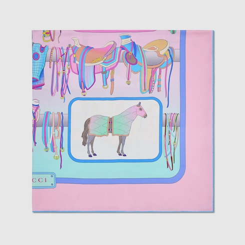 Pañuelo de seda con estampado del proyecto 90 x 90