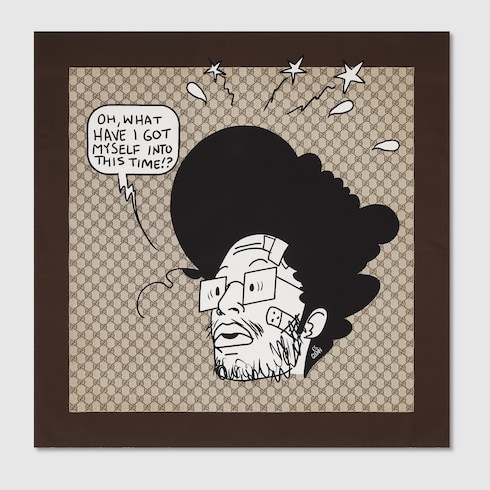 Carré in seta con stampa del progetto 90 x 90