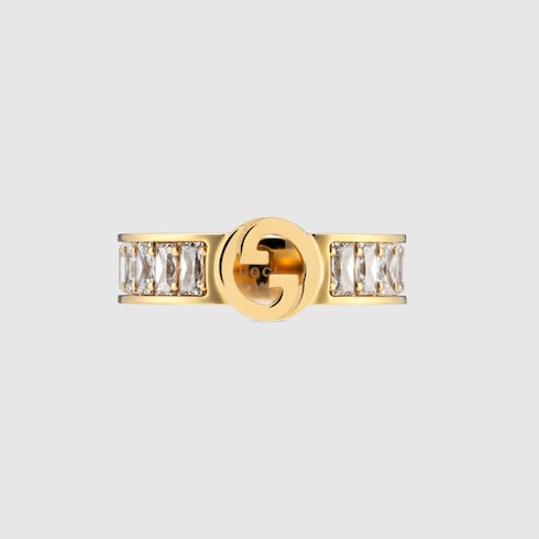 Gucci Blondie wide crystal ring