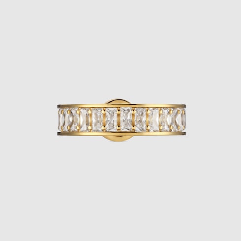Anello a fascia larga Gucci Blondie con cristalli