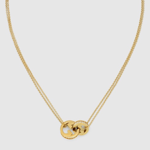 Gucci Blondie double chain necklace in light gold-toned