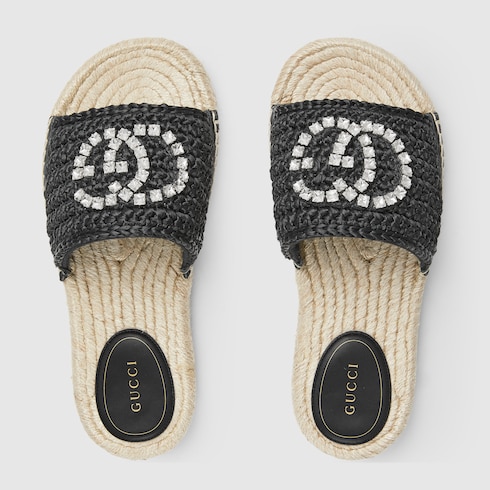 Women's espadrille with crystal Interlocking G