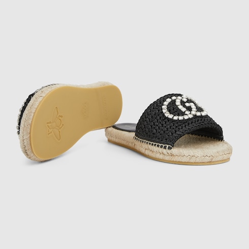 Women's espadrille with crystal Interlocking G