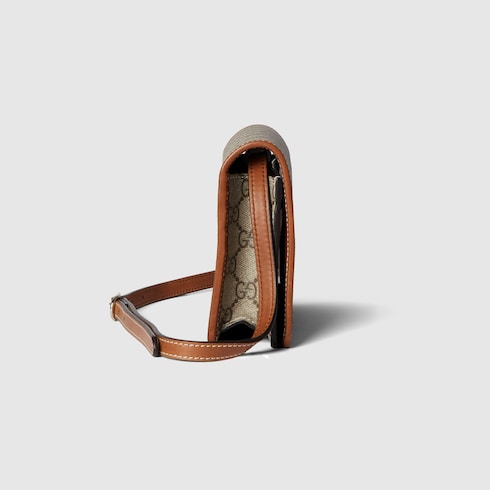 Portefeuille GG Emblem avec lanière en cuir