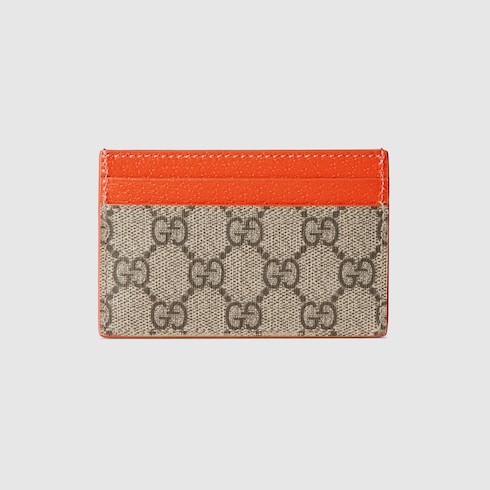 Portacarte GG con finiture arancioni