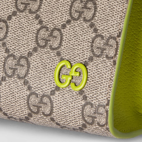 Cartera de mano ribete verde ácido pequeña