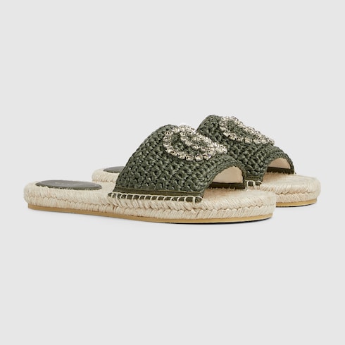 Women's espadrille with crystal Interlocking G