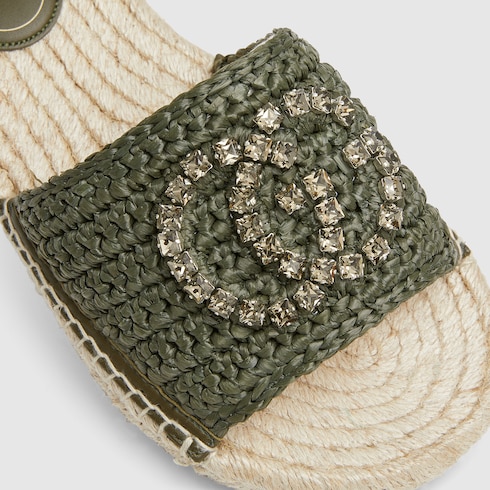 Women's espadrille with crystal Interlocking G