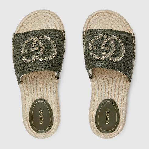 Women's espadrille with crystal Interlocking G