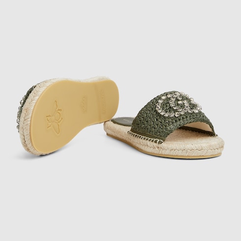 Women's espadrille with crystal Interlocking G
