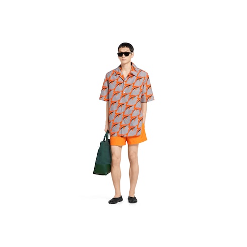 Camicia in popeline di cotone leggero stampato