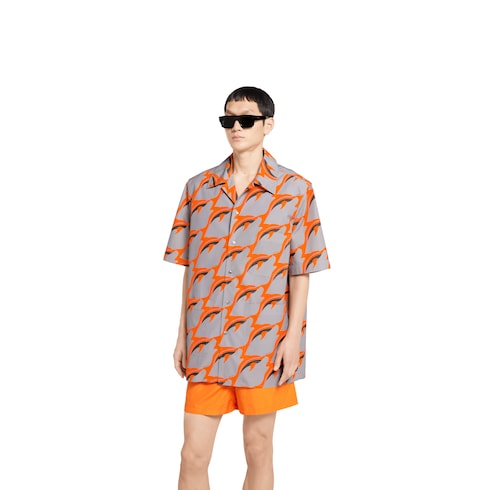 Camicia in popeline di cotone leggero stampato