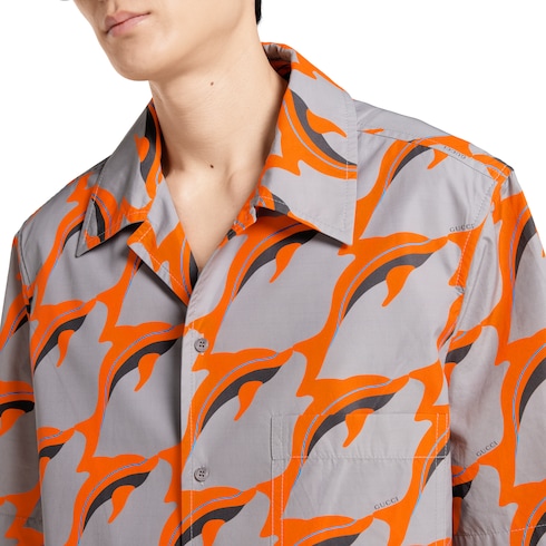 Camicia in popeline di cotone leggero stampato