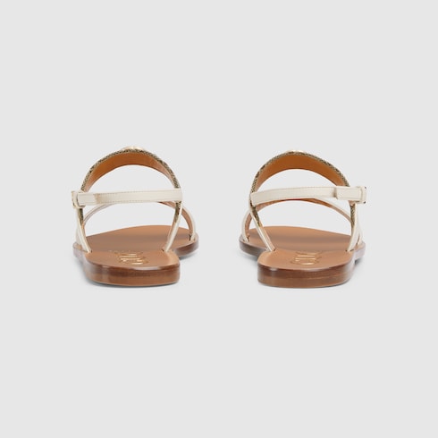 Sandales à motif GG enlacés et bande Web pour femme