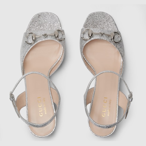 Women's mid-heel sandal with Horsebit
