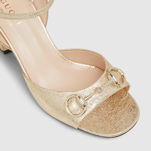 Women's mid-heel sandal with Horsebit