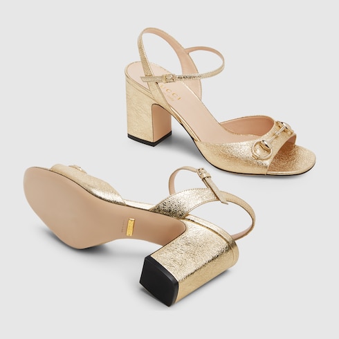Women's mid-heel sandal with Horsebit
