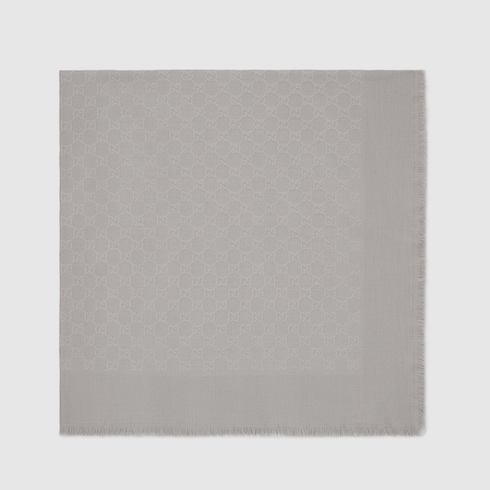 Scialle in lana e seta GG jacquard