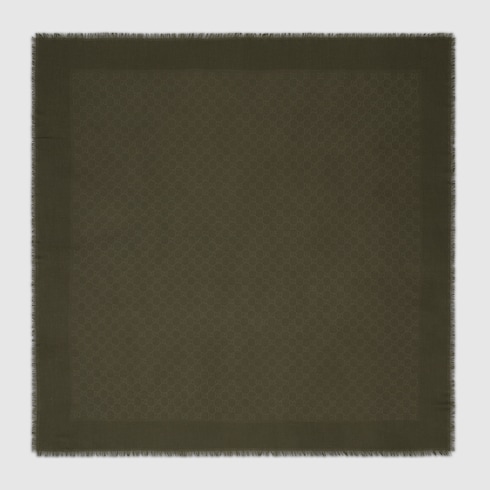 GG wool and silk jacquard shawl