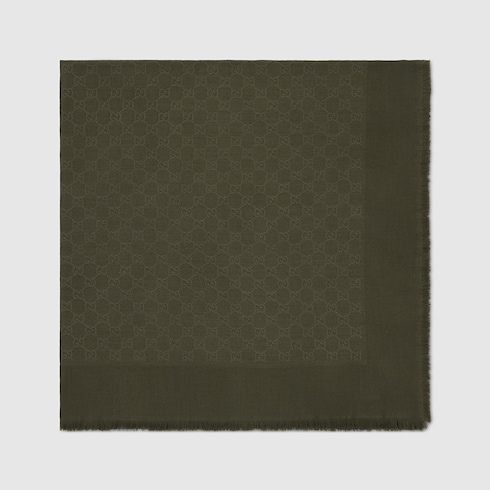 GG wool and silk jacquard shawl