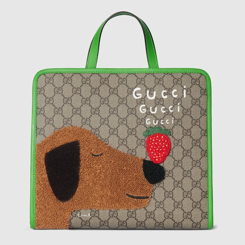 Children's printed GG tote bag