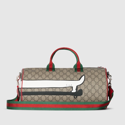 Children's printed GG top handle bag