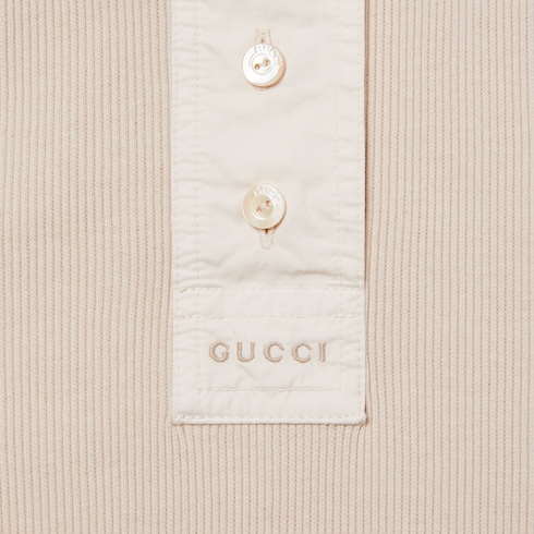 T-shirt a maniche lunghe in cotone a coste